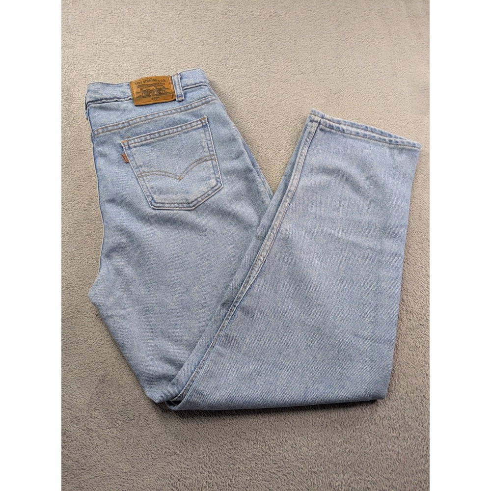 Levis 540 Relaxed Fit Light Wash High Rise Orange Tab Jeans Made in USA 36x30